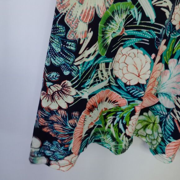 ⭐ Norm Thompson Petite Floral Maxi Dress Faux Wrap Flowy Tropical Colrful sz: PS - Picture 5 of 8